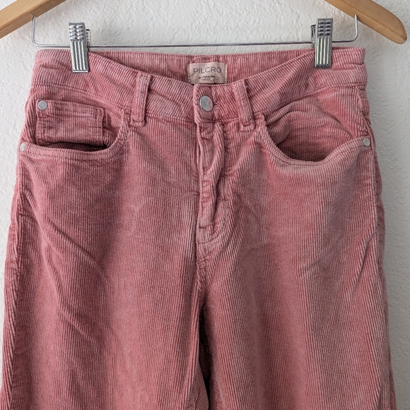 Pilcro Anthropologie The Yaya Pink Corduroy Crop Straight Jeans Women's Size 29 - Picture 2 of 8